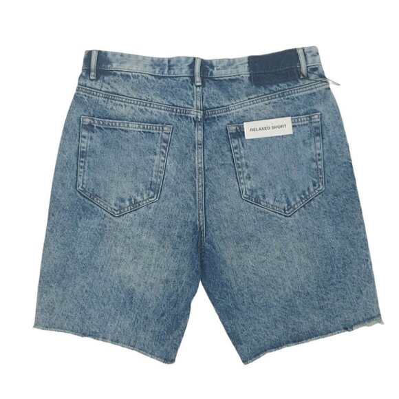 NWT ZARA button fly high waist distressed raw hems relaxed fit denim sho… - Picture 7 of 16